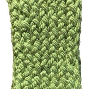 Handmade green knit scarf for a child